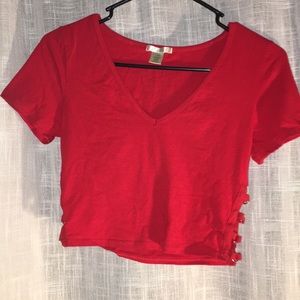 Red Crop top